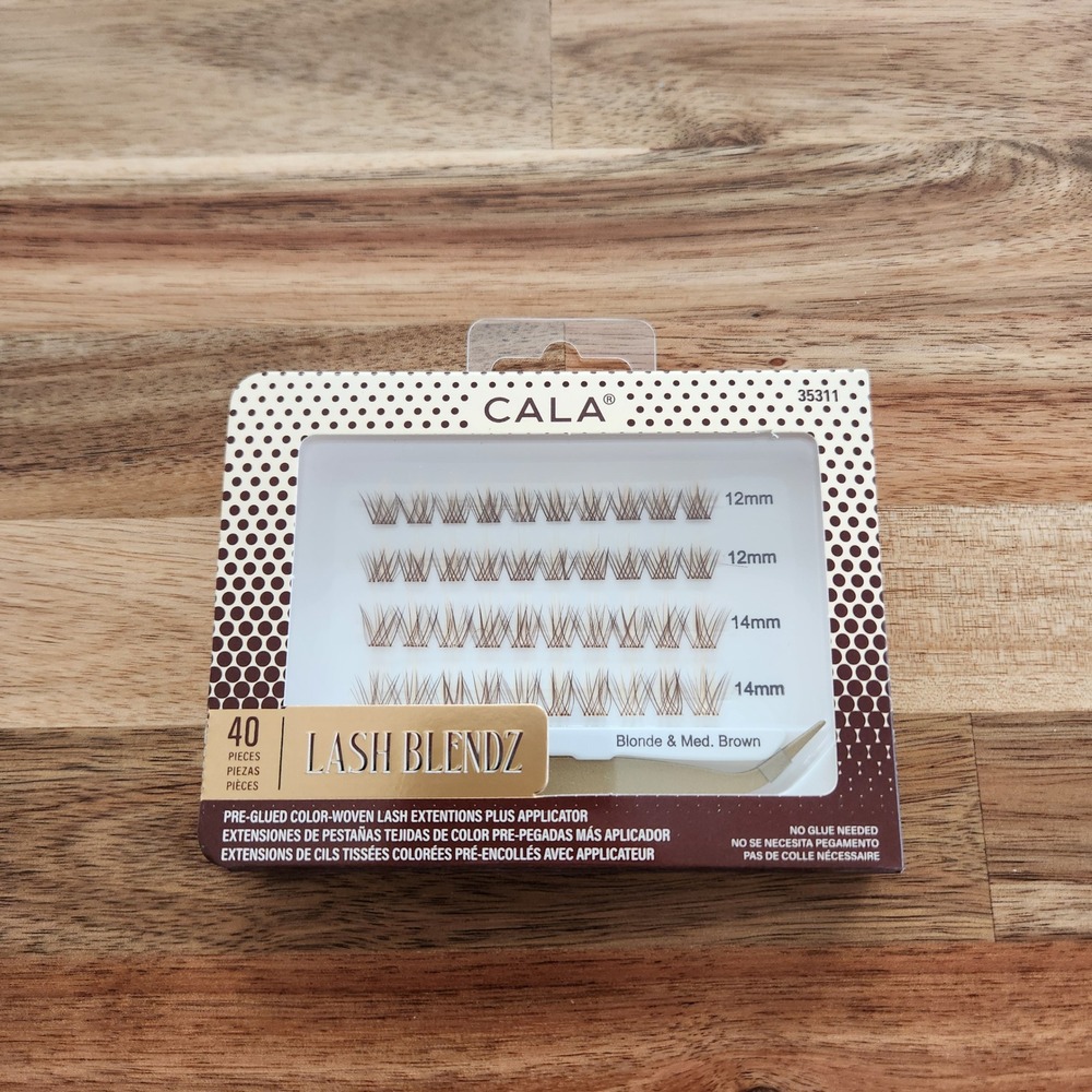 Cala Lash Blendz Pre Glued Lash Extensions Blonde & Med Brown 40 Pieces NEW